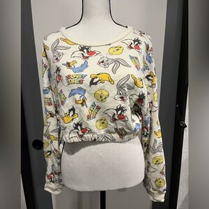Warner Bros. Looney Tunes Women's Cream Graphic Top